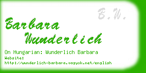 barbara wunderlich business card